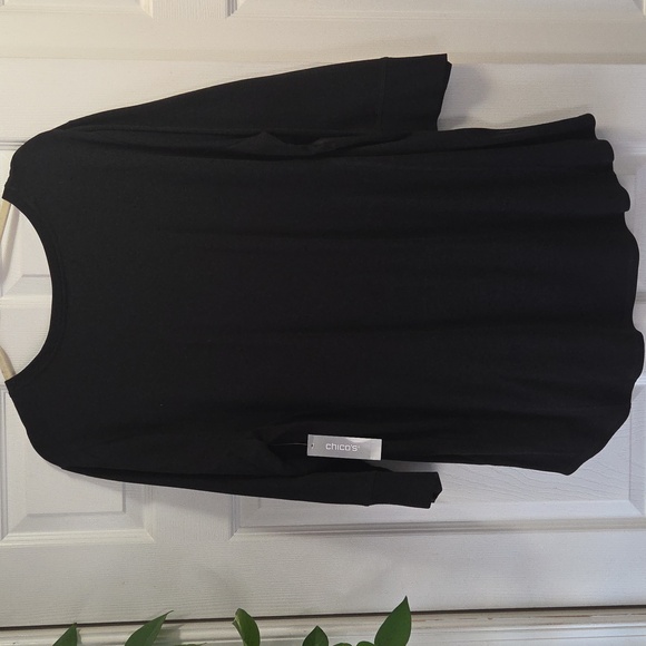 Chico's Zenergy Ribbed Trim V Neck Tunic - Picture 5 of 5